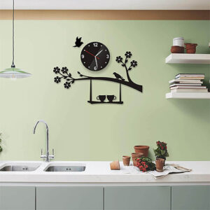 Tree Bird Coffee Cup 3D Wall Clock