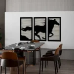 3D Horse Wall Hanging Set of 3