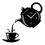 Coffee Teapot Cup Acrylic Wall Clock