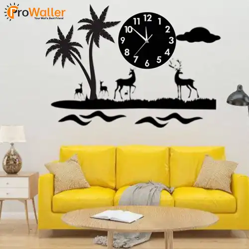 Deers in Dessert Acrylic wall Clock