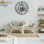 Dream Decor Wooden Designer Black Gear Wall Clock