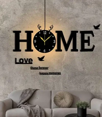 Home Love Acrylic wall clock