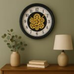 Marble Gear Fusion Wall Clock With Black Accents