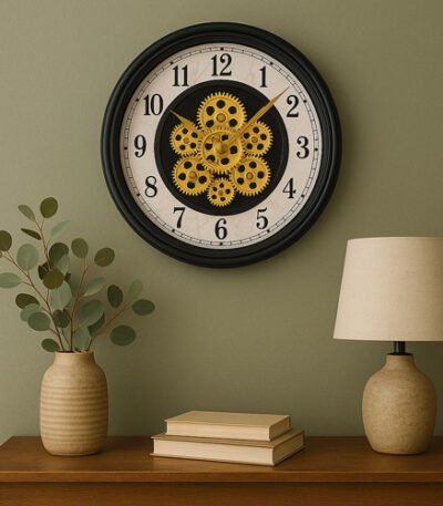 Marble Gear Fusion Wall Clock With Black Accents