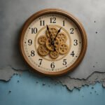 Vintage Bronze Gear Wall Clock With Bold Numerals