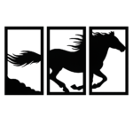 3D Horse Wall Hanging Set of 3