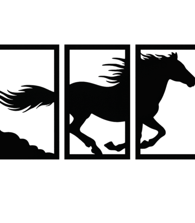 3D Horse Wall Hanging Set of 3