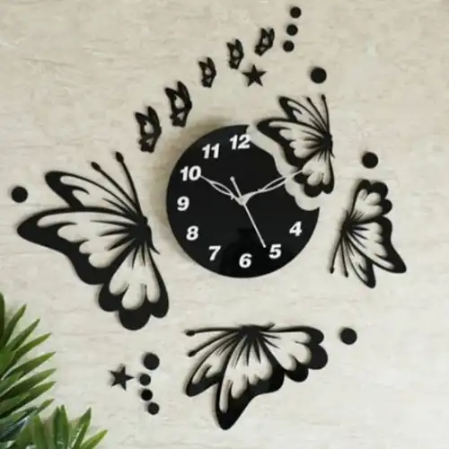 utterflies Acrylic clock With Stars