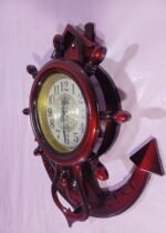 Anchor Wall Clock With Pendulum Golden Dial Antique Model