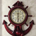 Anchor Wall Clock With Pendulum Golden Dial Antique Model