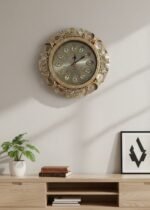 Antique Style Floral Gold Wall Clock