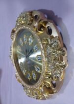 Antique Style Floral Gold Wall Clock