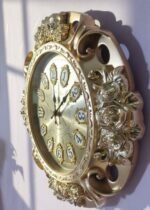 Antique Style Floral Gold Wall Clock