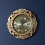 Antique Style Floral Gold Wall Clock