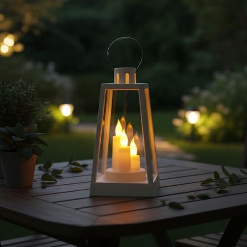 Burning Candle Design LED Lantern Light