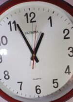 Classic OLYMPIA Red Rim Wall Clock