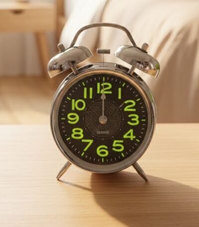 Classic Twin Bell Alarm Clock for Heavy Sleepers Adults Battery Operated Loud Bedside Clock with Luminous Numbers