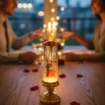 Couple Candle Lamp Water Swirling Glitter Multi Color Led