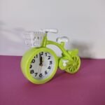 Cute Bike Alarm Clock for Kids Colorful Bicycle Shaped Table Clock with Basket for Childrens Bedroom Decor