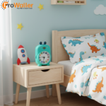 Cute Cartoon Alarm Clock for Kids Colorful Numbers Learning Time Teaching Clock for Children Bedroom