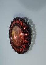 Ornate Red and Black Floral Decorative Quartz Wall Clock