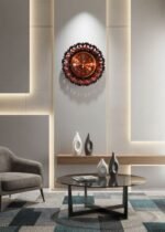 Ornate Red and Black Floral Decorative Quartz Wall Clock