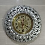 Silver Wall Clock Petal Frame Clock Vintage Style Clock Gold and Silver Clock