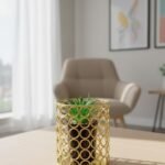 Tabletop Artificial Gold Stand With Succulent Plant