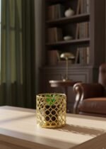 Tabletop Artificial Gold Stand With Succulent Plant