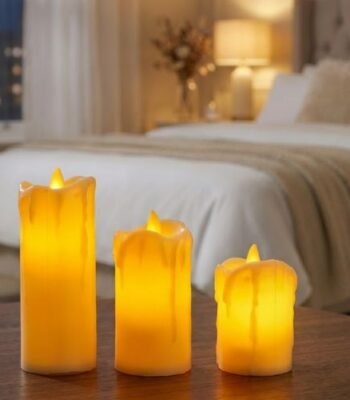 Set Of 3 Melting LED Candle Lights