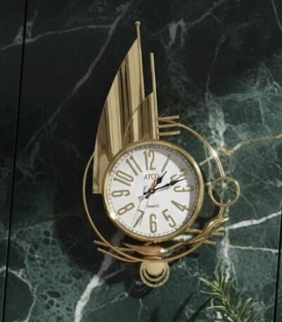 Titanic-Inspired Gold Designer Wall Clock with Pendulum (2)